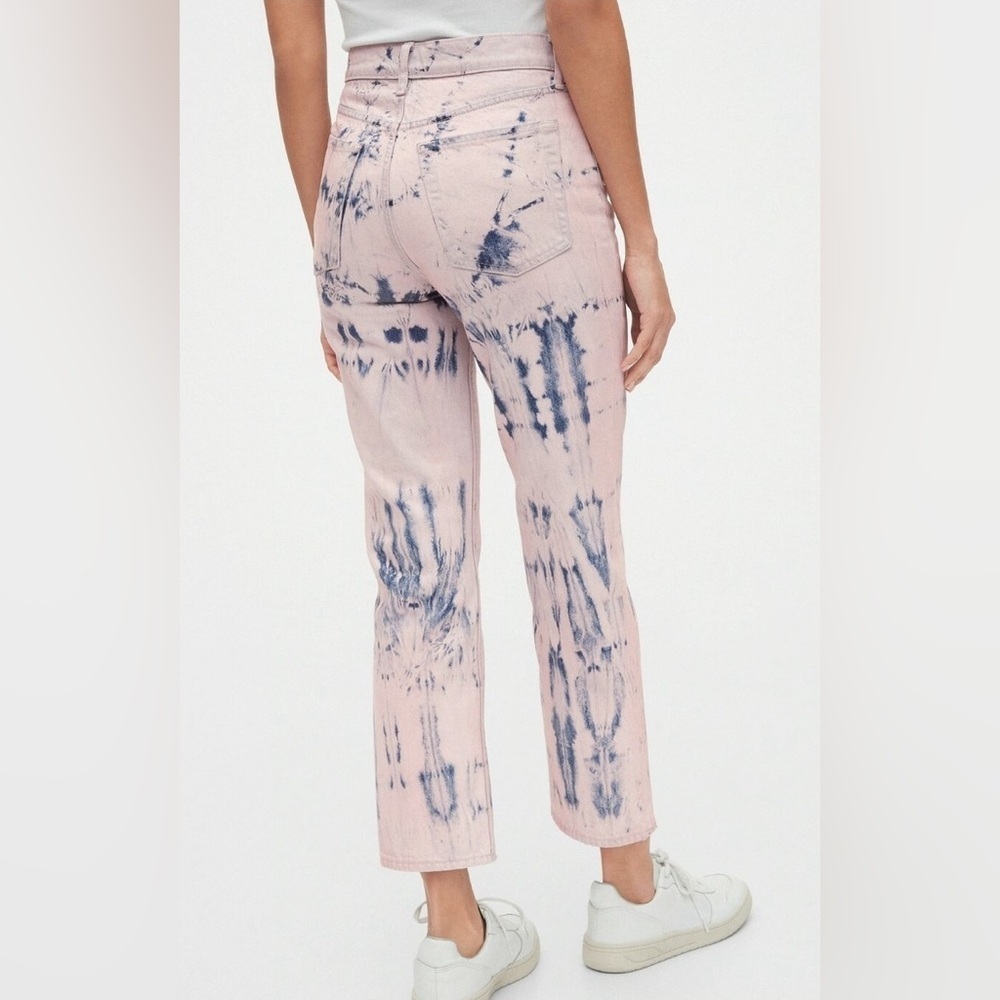 GAP cheekystyle highrise straight tiedye pink purple ivory size 10 - Picture 7 of 7